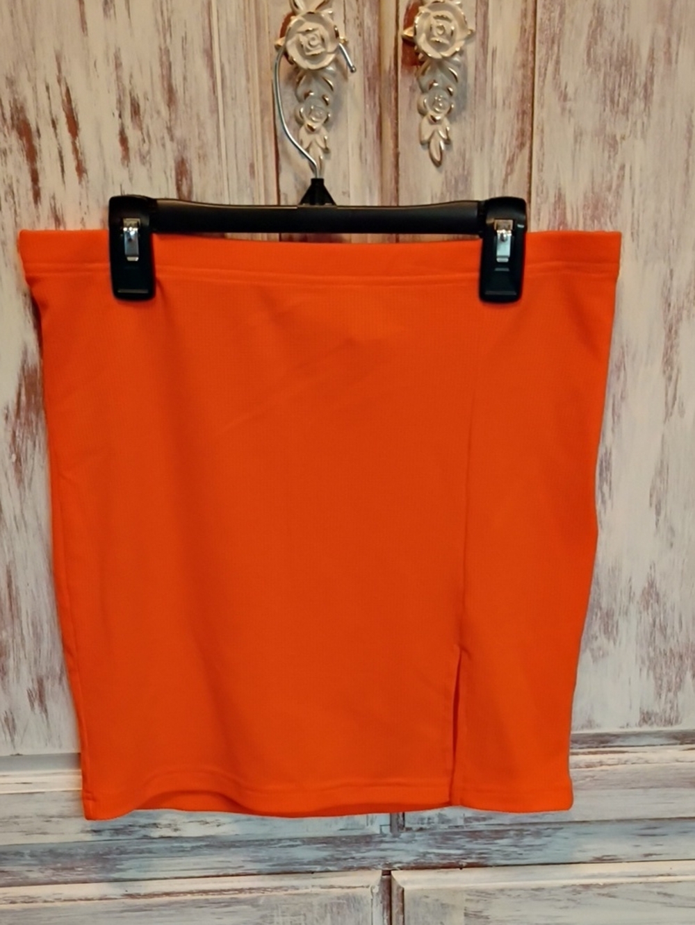 Noisy May Bright Orange Stretch Pencil Skirt
